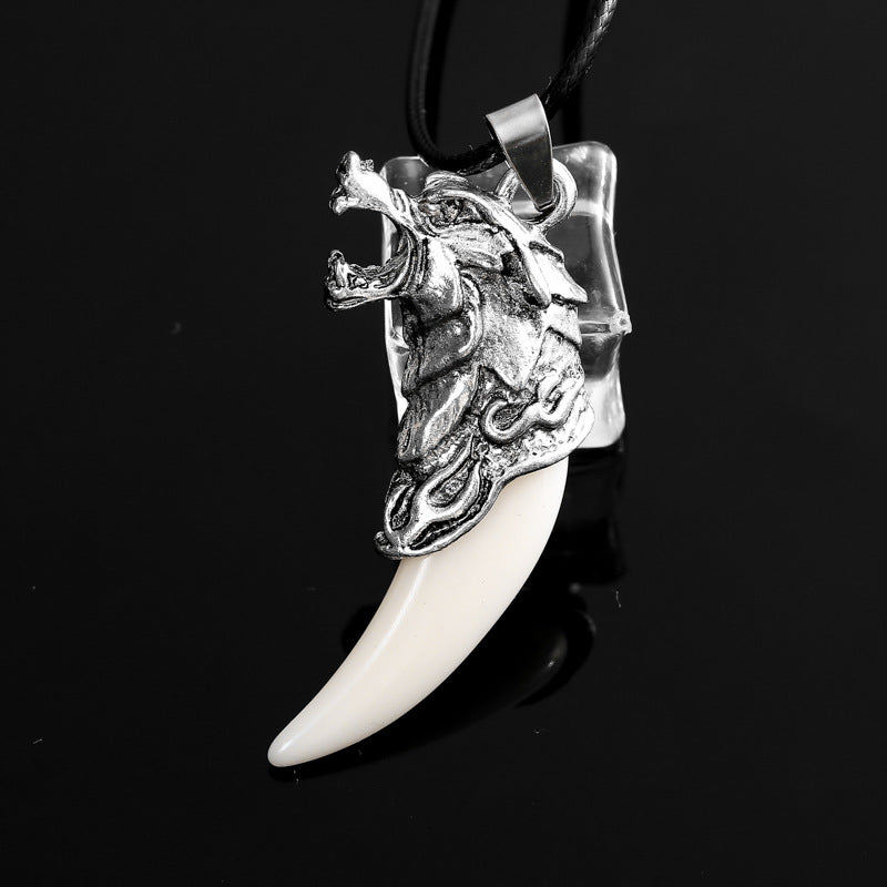 Wholesale Retro Domineering Crown Tag Necklace