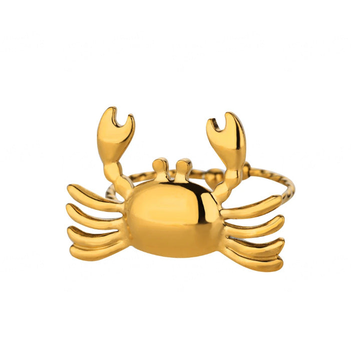 Wholesale stainless steel gold-plated crab fish pendant animal clavicle necklace