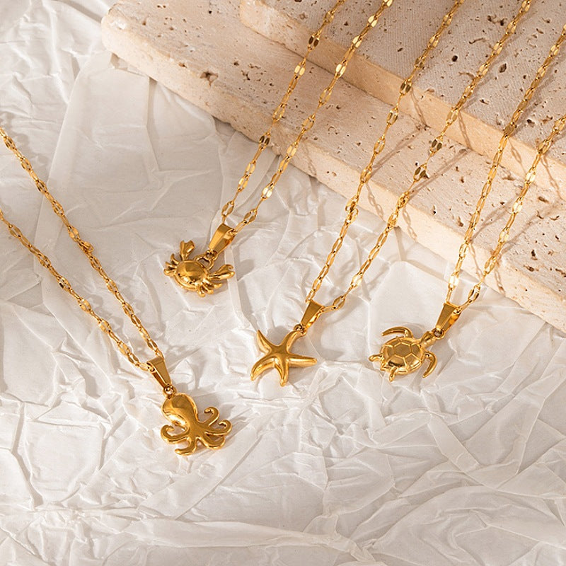 Wholesale Marine Series Summer All-match Stainless Steel Necklace