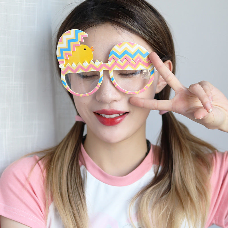 Wholesale Easter ABS Chicken Eggshell Rabbit Easter Egg Children's Adult Party Glasses