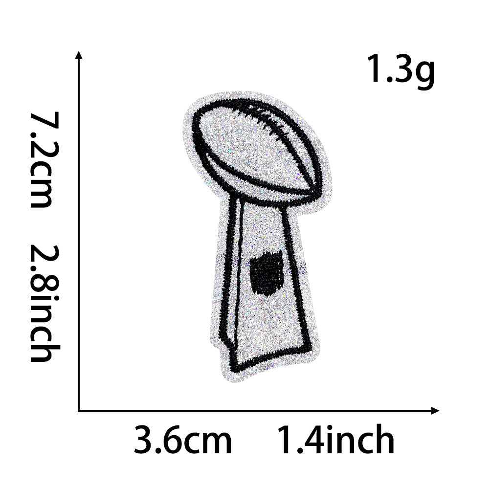 Wholesale Embroidered Football Game Day Iron On Patch DIY Decorative Applique For Coats And Fashion Accessories