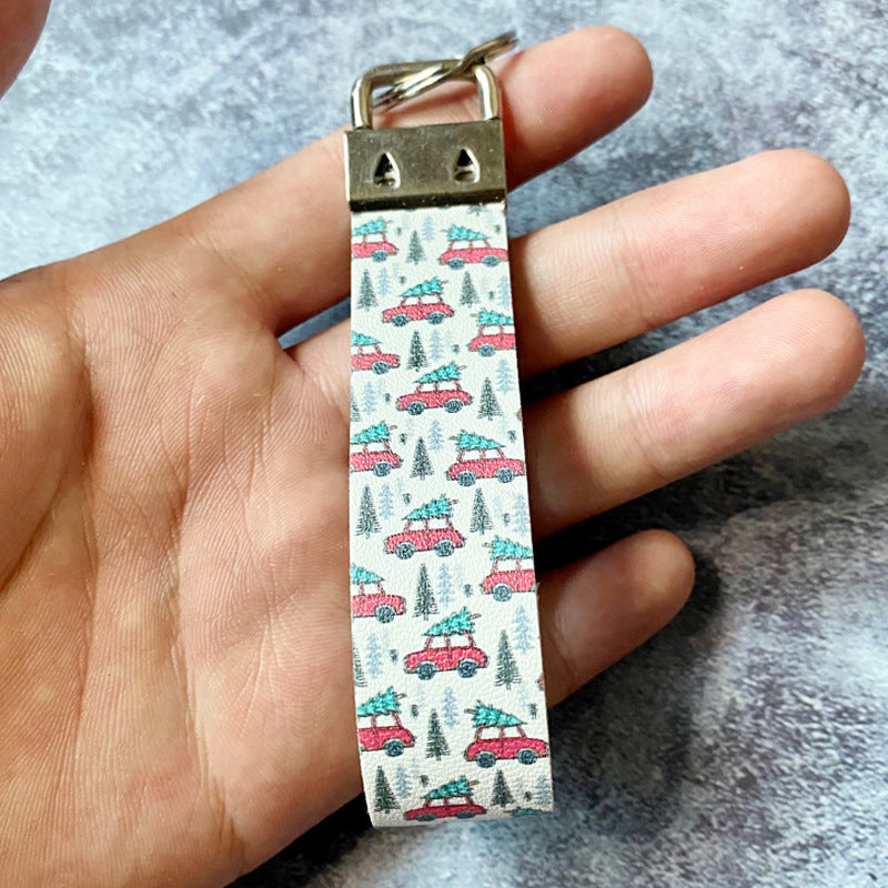 Llavero de pulsera de cuero de Navidad al por mayor