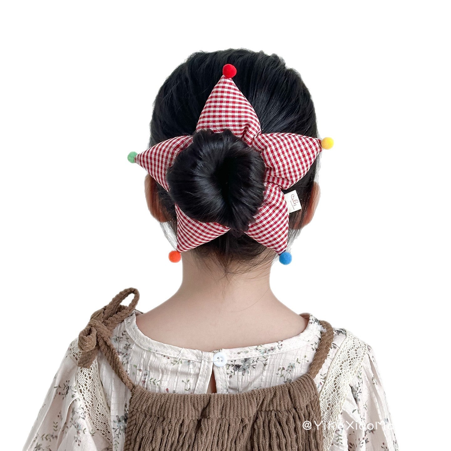 Wholesale Girls'  polka dot and striped five-pointed star Hair Scrunchies
