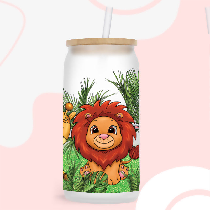 Wholesale Colorful and cute animal cartoons  16oz Cup UV DTF Wraps