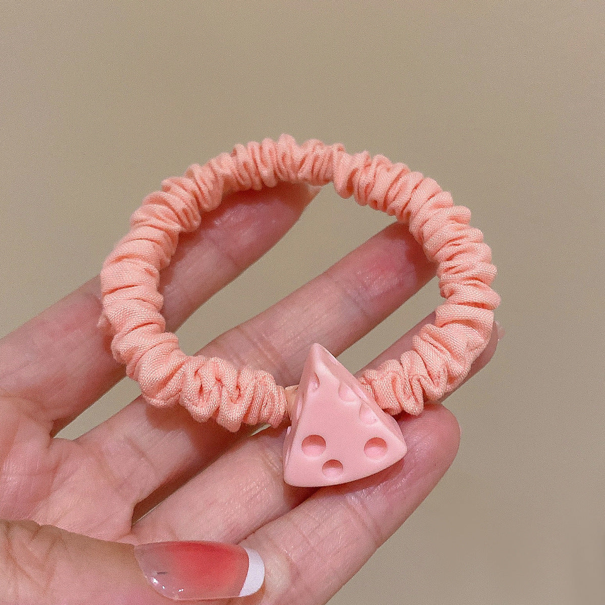 Wholesale Cheese Cheese Bow Fabric Intestine Hair Tie