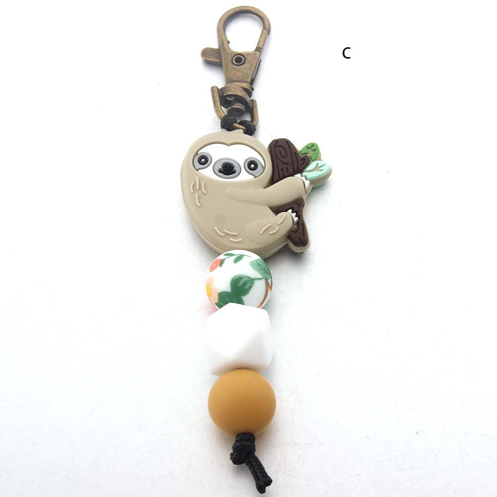 Wholesale Silicone Bead Bee Animal Keychain