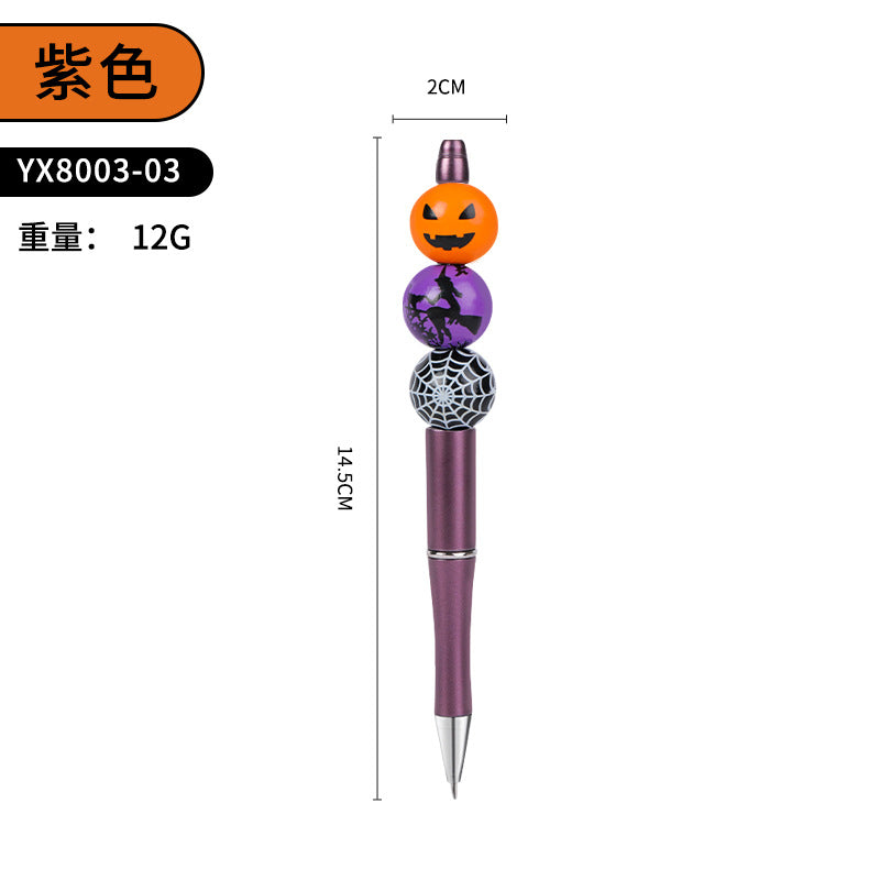 Wholesale Beaded Pens Fun DIY Halloween Creative Pumpkin Spider Ballpoint Pen