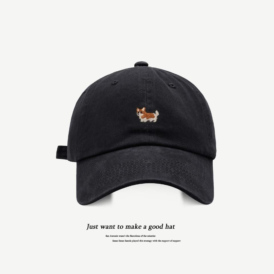 Wholesale Cartoon Corgi Embroidery Soft Top Baseball Cap