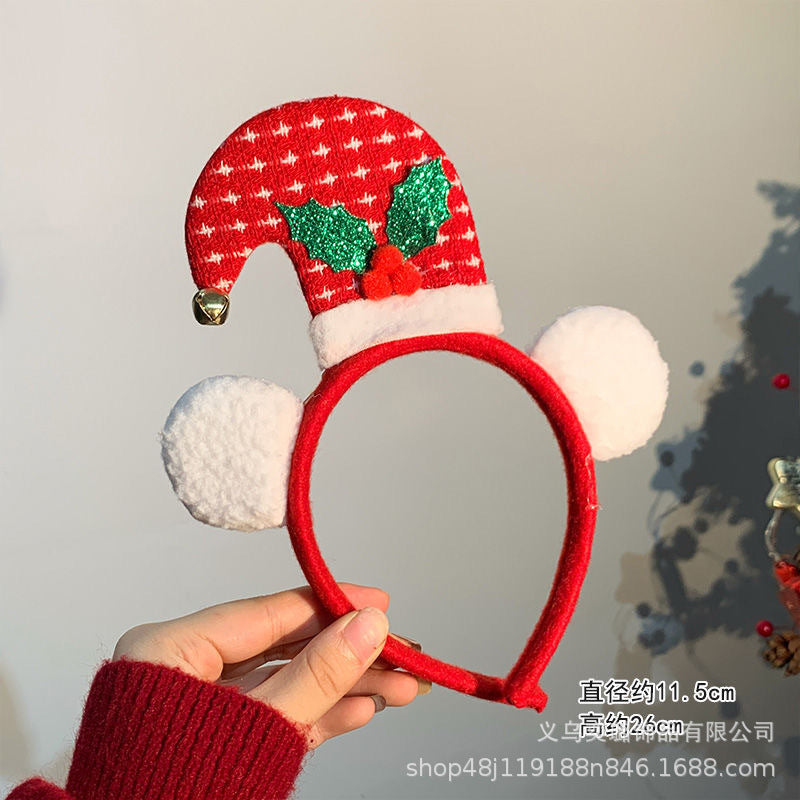 Wholesale Christmas Elf Hat Children's Adult Party Cartoon Santa Claus Snowflake Hat Headband