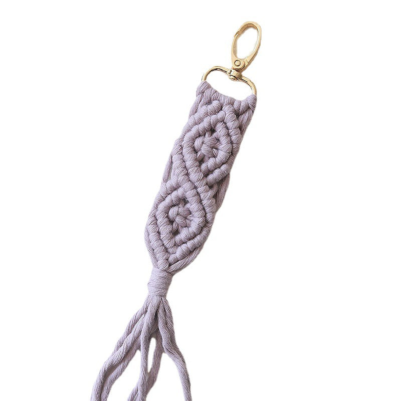 Wholesale Handwoven Cotton Rope Tassel Keychain