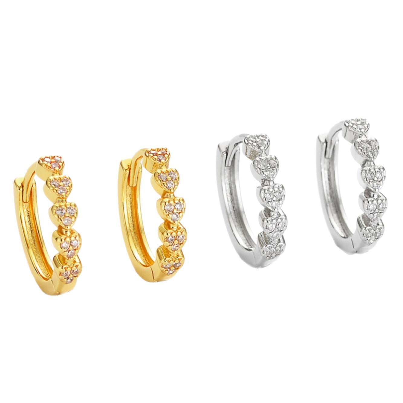 Wholesale Zircon Heart Earrings - Affordable Luxury
