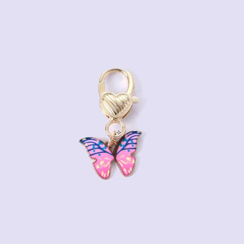 Wholesale Cute Car Colorful Butterfly Metal Keychain