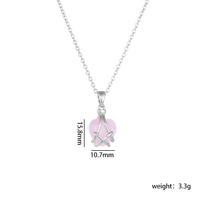 Wholesale birthday Stone Love necklace female niche design luxury design pendant accessories clavicle chain