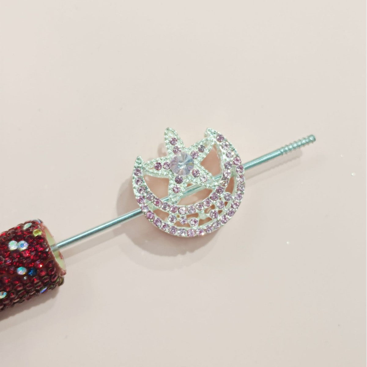 Wholesale 10pcs colored hollow star moon alloy beads