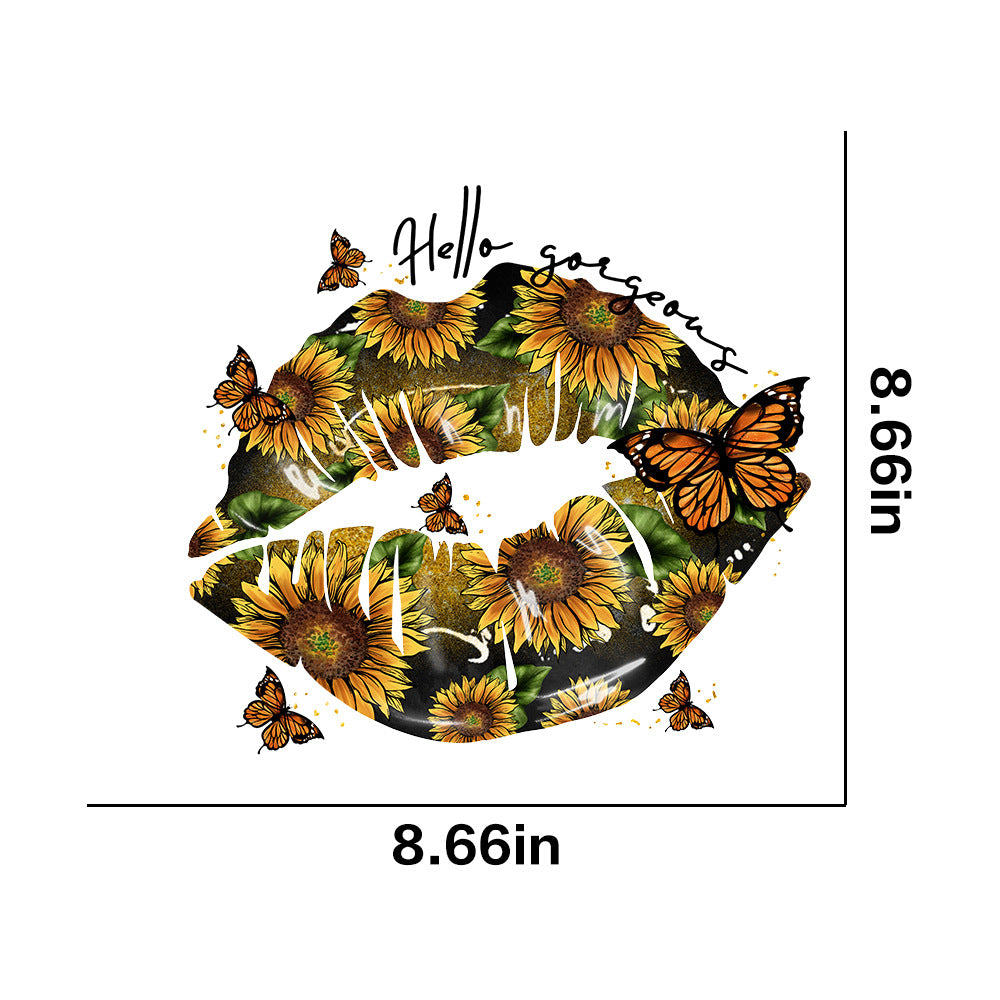 Wholesale 10pcs Butterfly and sunflower print UV DTF Ready to Press Transfers Wraps