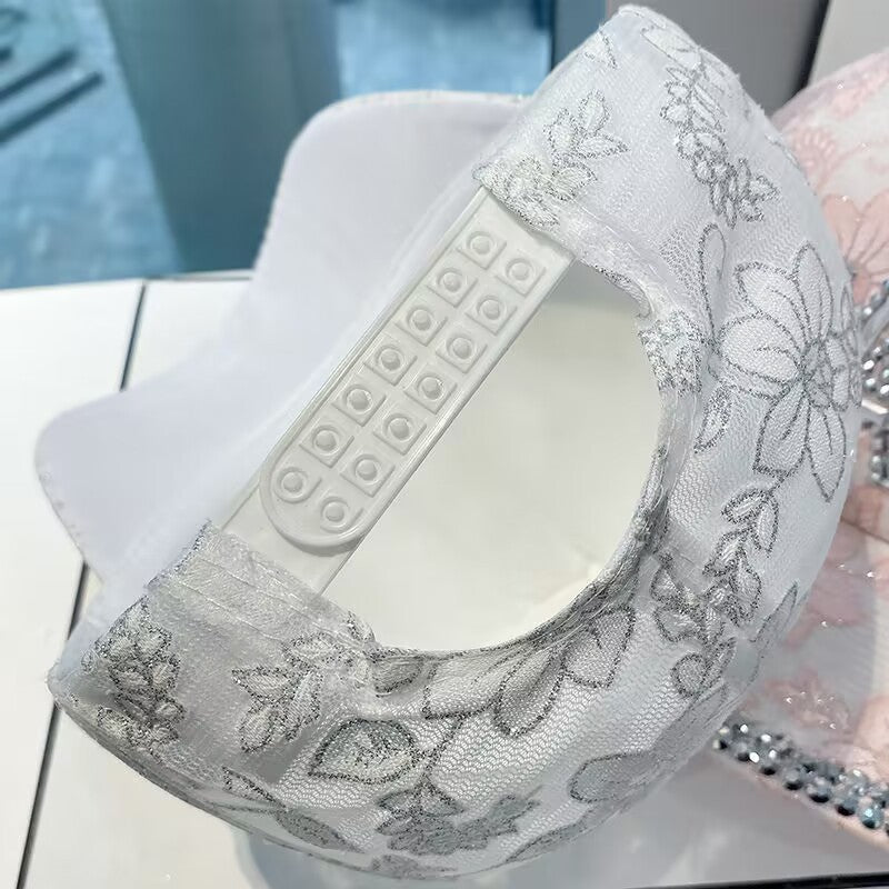 Wholesale Women's spring and summer small rhinestone baseball cap summer letter sun hat