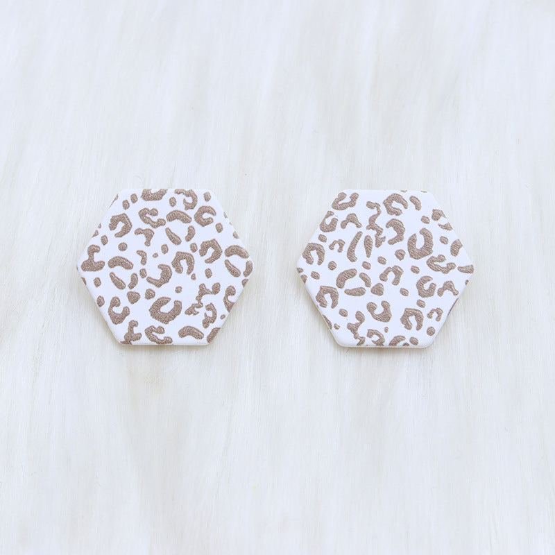 Wholesale Christmas Spray Painted Hexagonal Acrylic Earrings