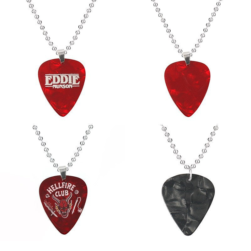 Wholesale Film and Television Heart-shaped Red Print Love Necklace