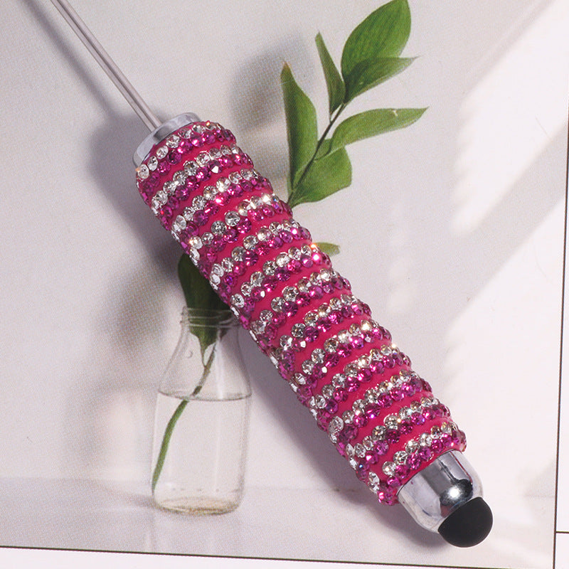 Wholesale beadable pens Full diamond color rhinestone beaded touch screen pen