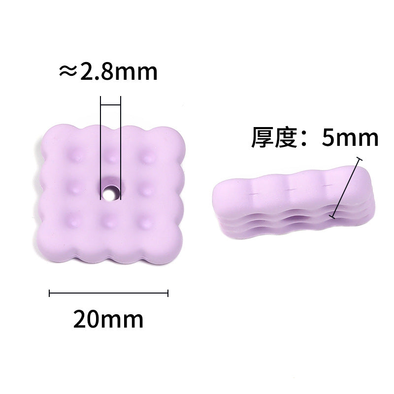 Wholesale 100pcs 20mm Hand feel Lacquer Square Biscuit Color Stacking Joy Acrylic DIY Beads