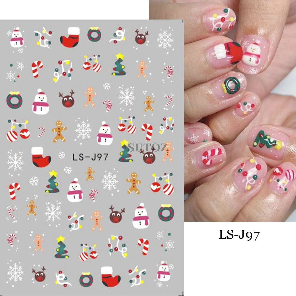 Wholesale 3pcs/pack Children' s cartoon Christmas nail stickers