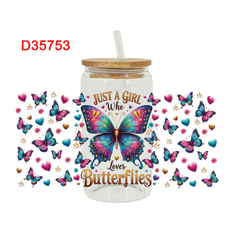 Wholesale UV transfer sticker for glass cups sticker 16OZ UV DTF WRAPS