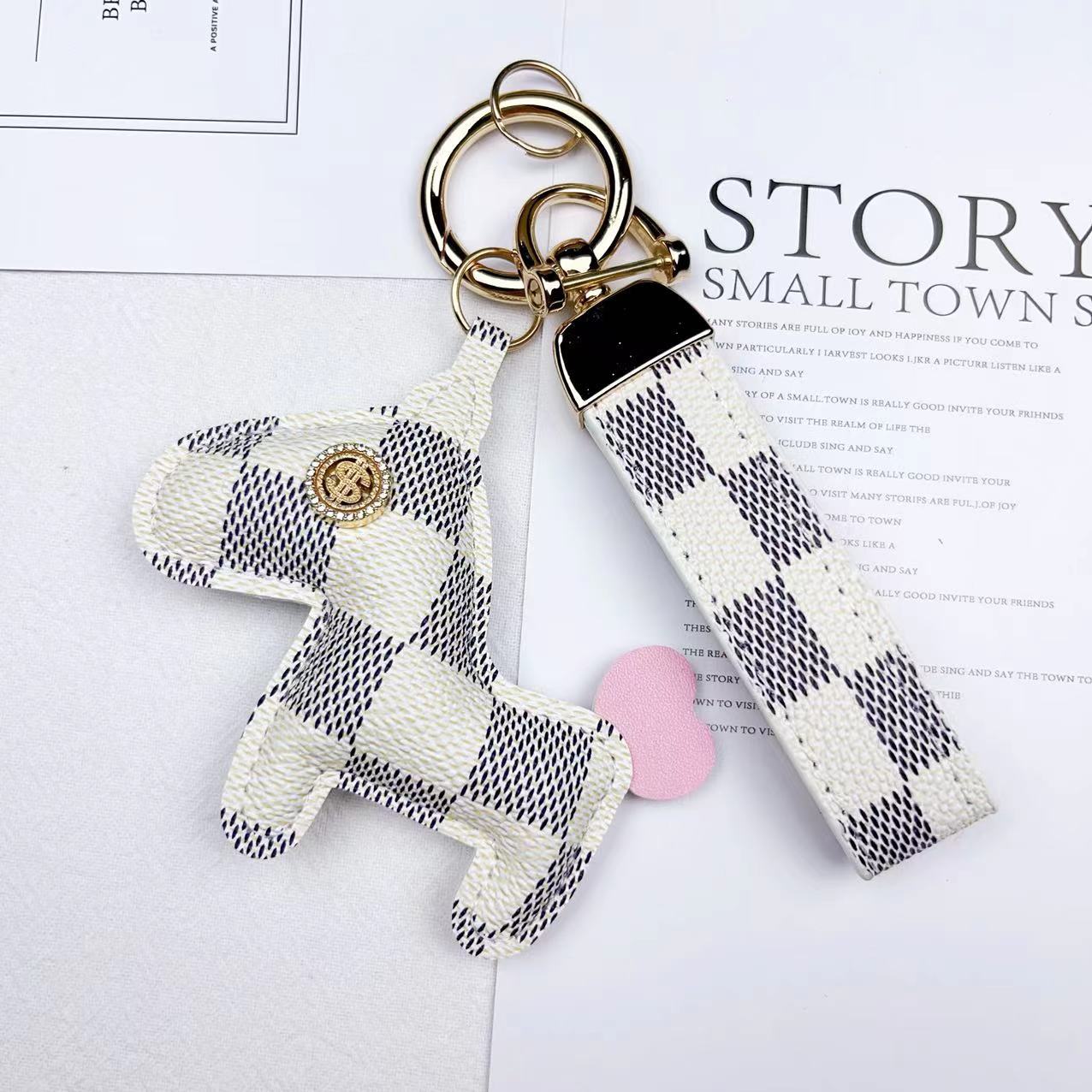 Wholesale USD Horse PU Leather Creative Car Pendant Pattern Pony Keychains