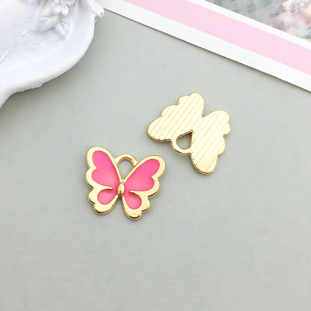 Wholesale Mix 30 Rose Red Drip Oil Alloy Cute Cartoon Simulation Heart Pendant