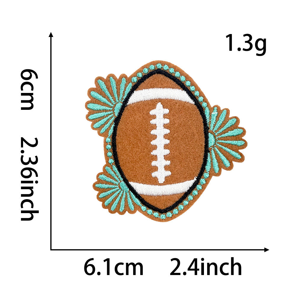 Wholesale Sequins Embroidered Iron On Patches Baseball Bow Rugby DIY Craft Supply For Coat