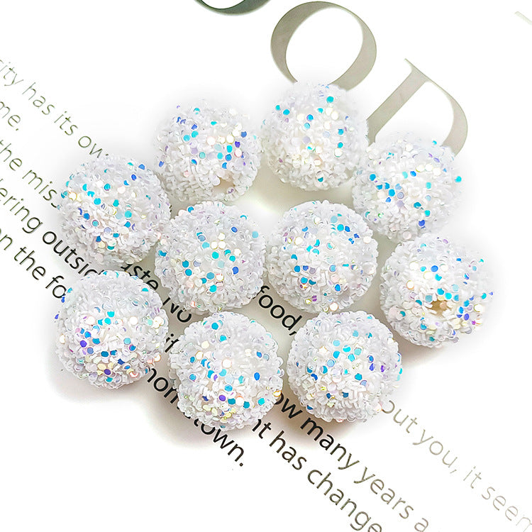 Wholesale 16MM Round Ball Straight Hole Beads Sequin Hanging Beads Jewelry Accessories