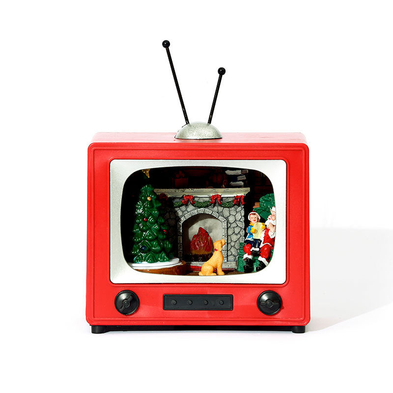 Wholesale Rotating Music Resin TV Desktop 19cm*13cm*18.5cm Decoration Christmas Gift Decoration