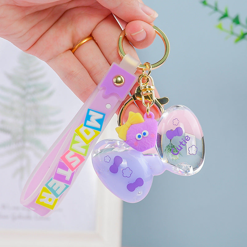 Wholesale PVC Liquid Into The Oil Bow Cartoon Keychain