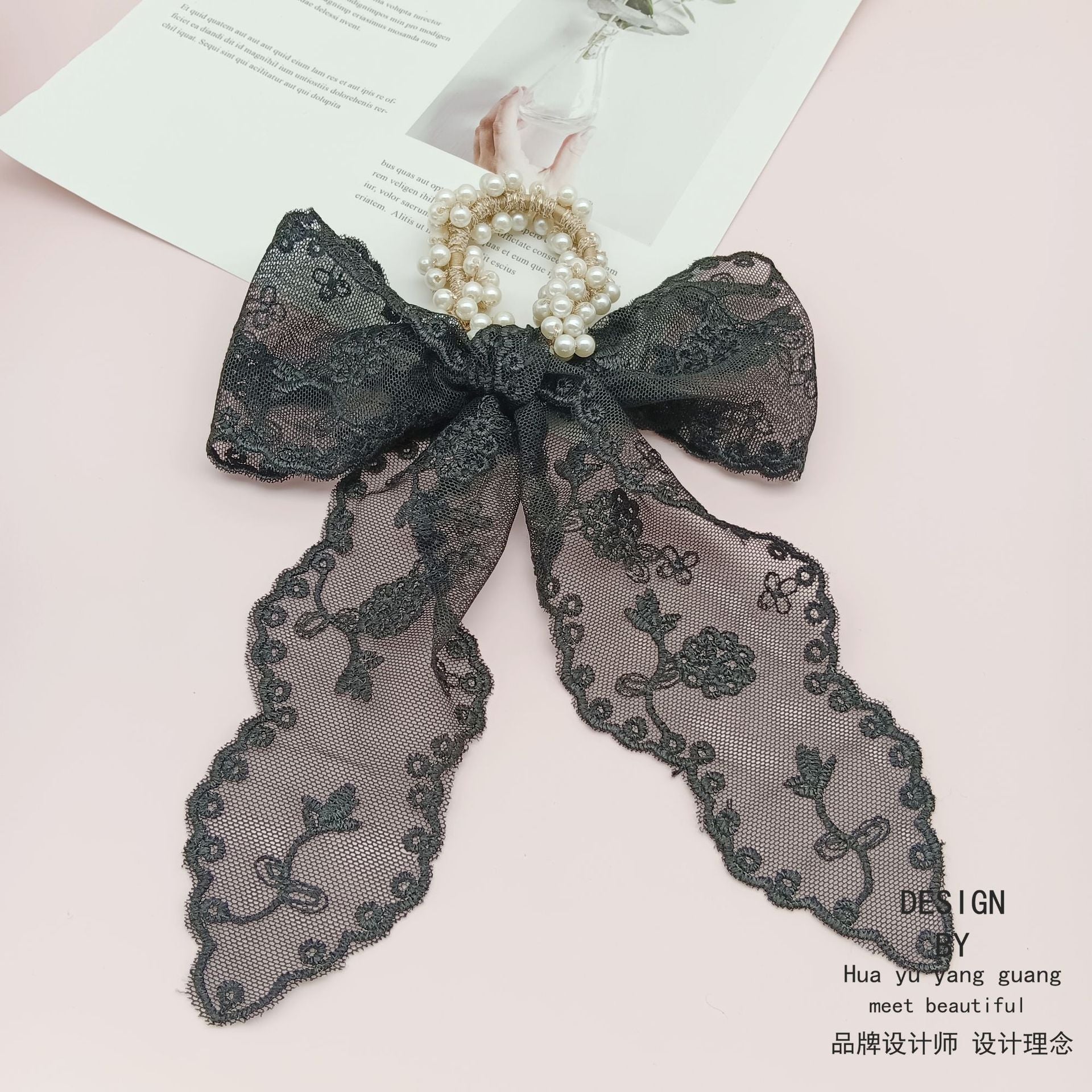 Wholesale Pearl Ponytail Bow Hair Rope