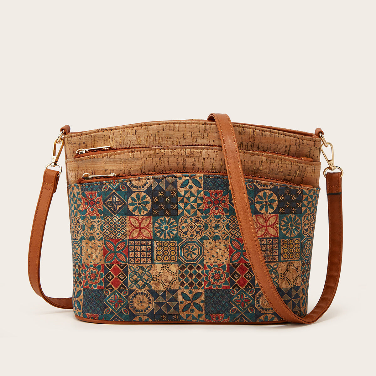 Wholesale Retro Ethnic Style Shoulder Bags, Kraft Paper Crossbody Bags