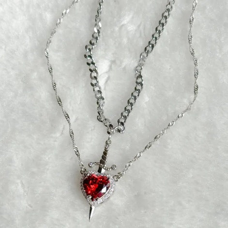 Wholesale Valentine' s Day one arrow through the heart love necklace