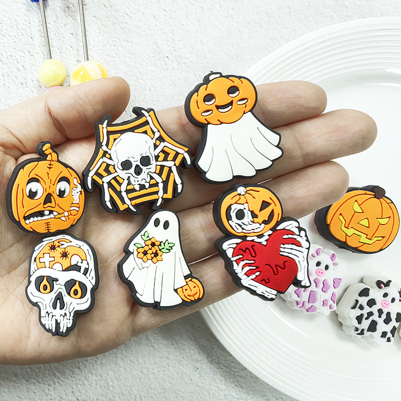 Wholesale 100pcs Creative DIY Halloween Skull Soft Beads