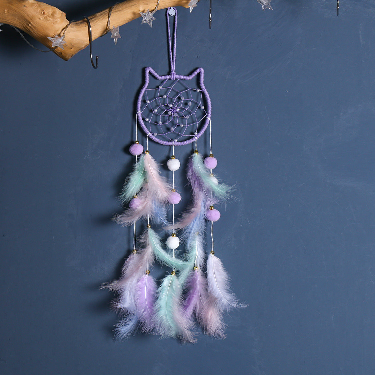 Wholesale Girly Handmade Dream Catcher Pendant Feather Woven Pendant Cute Dream Catcher