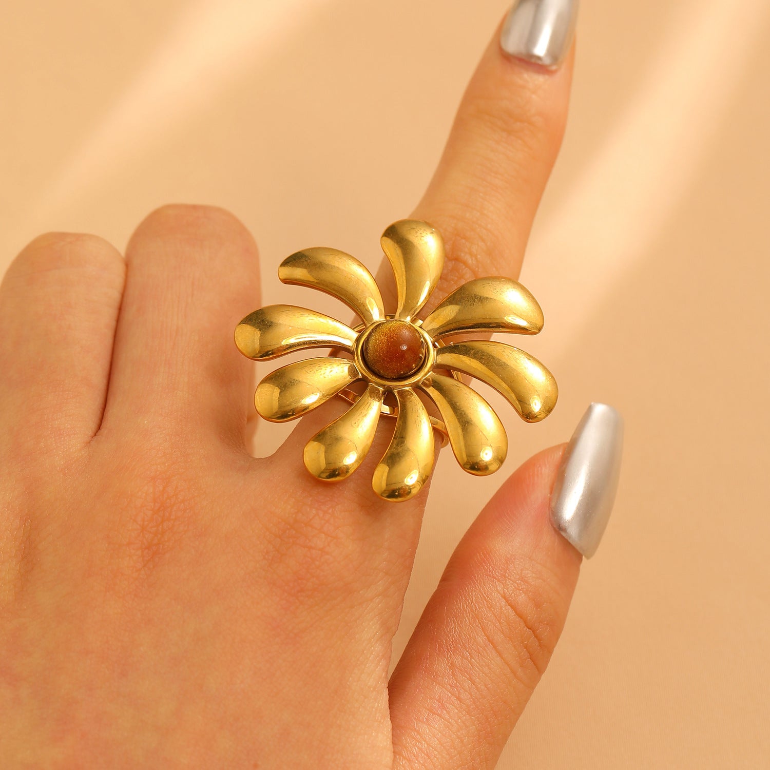 Wholesale Vintage glossy texture ring