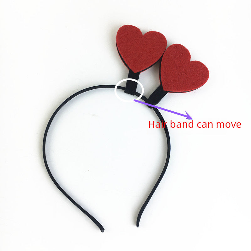 Wholesale Cute Creative Funny Love Valentine's Day Selling Cute Heart-Shaped Hair Clamp Head Hoop