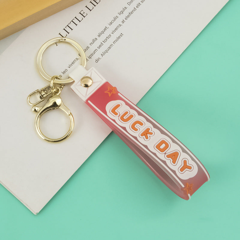 Jelly color Good Luck Day keychain accessory