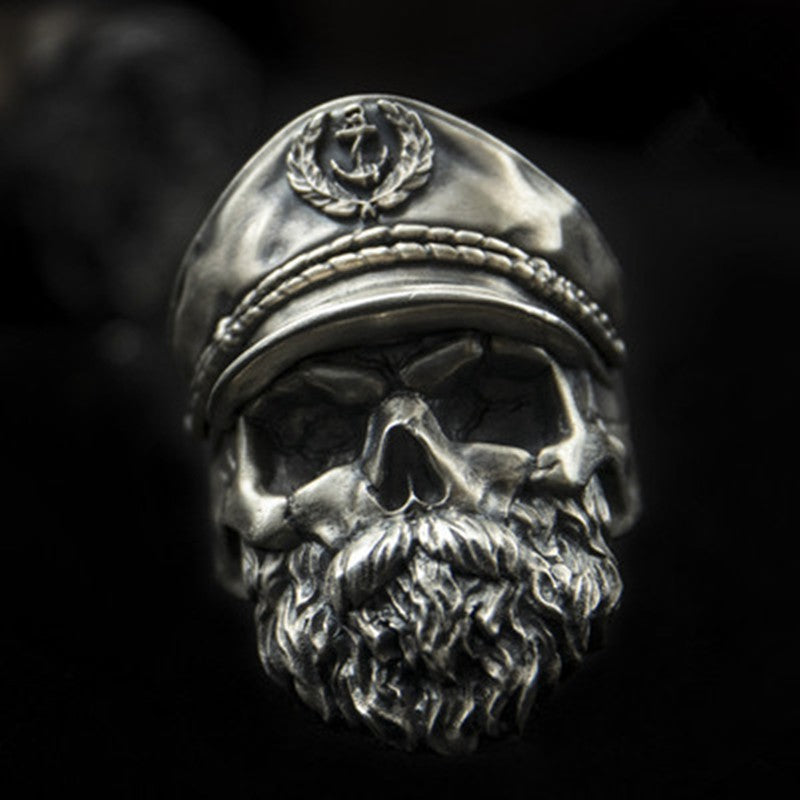 Wholesale Men's Skull Officer Open Metal Ring
