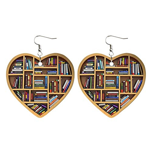 Wholesale Book Lovers Heart Librarian Earring