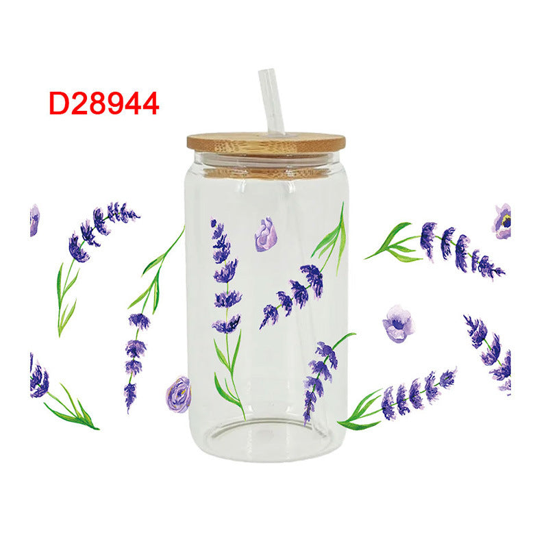 Wholesale Colorful and Diverse Flowers 16oz Cup UV DTF Wraps