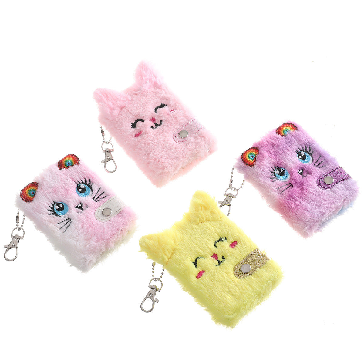 Wholesale Cartoon Plush Notebook Children' s Cute Cat Snap Diary