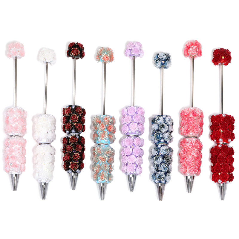 Wholesale 8pcs Fully rhinestone rose  beadable pens