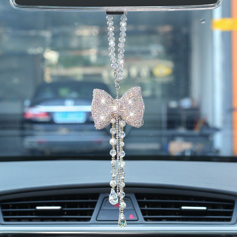 Wholesale Car Accessories with Diamond Inlay, Car Mounted Rearview Mirror Decorations