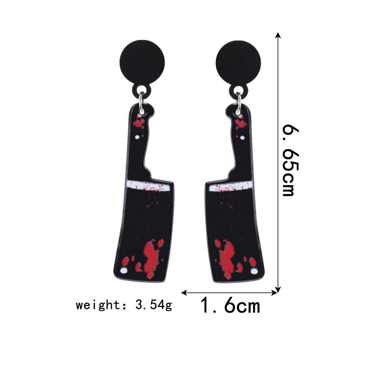 Wholesale  Kitchen Knife Earrings Acrylic Blood Red Horror Masquerade Jewelry Accessory For Women Boutique Resale Gift