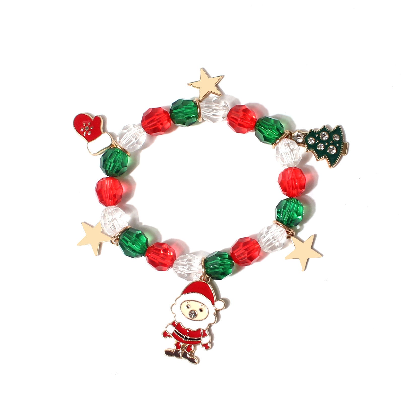 Wholesale Christmas Ornament Colorful Beads Beaded Bracelet