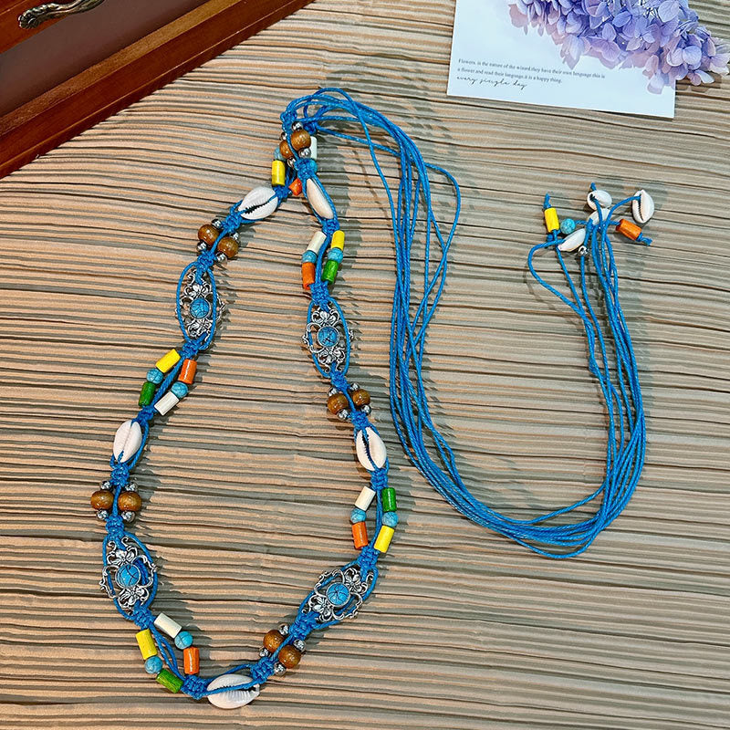 Wholesale Women's Versatile Dress Accessories Waist Rope Bohemian Braided Hemp Rope Waist Chain Thin Belt