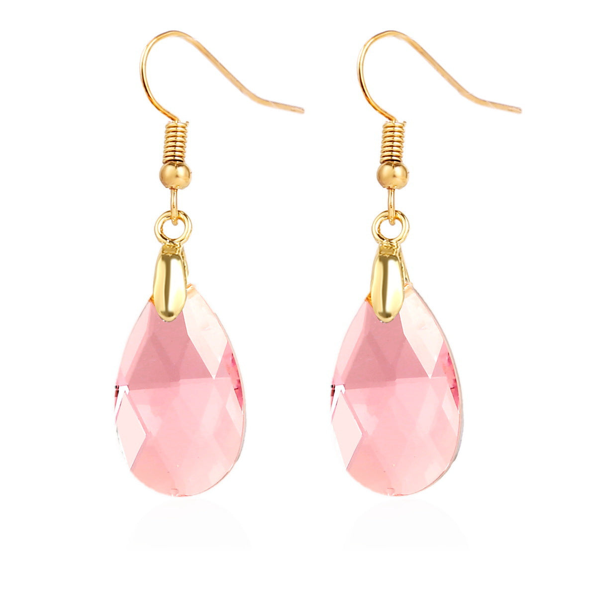 Wholesale Mother's Day Long Crystal Light Luxury High-end Colorful Crystal Water Drop Earrings